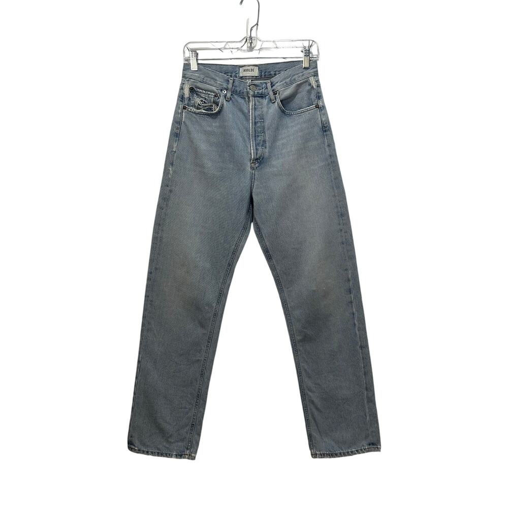 AGOLDE 90s Pinch Waist Lt Wash Distressed High Rise Straight 25 (28") Button Fly